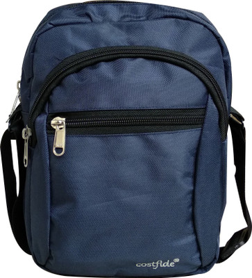 

Costfide Men & Women Casual Blue Nylon Sling Bag