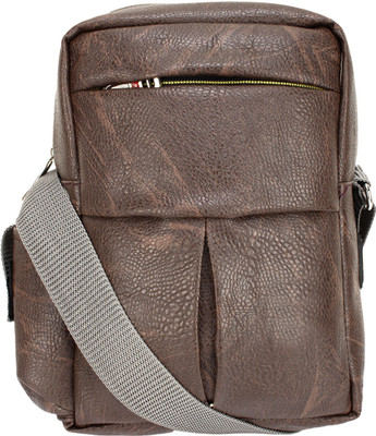 

BumBart Collection Women Evening/Party Brown Leatherette Sling Bag