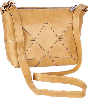 

Leather Land Women Casual, Formal Beige Leatherette Sling Bag