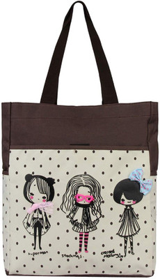 

High Valley Fashion Women Casual Brown, Beige Canvas Shoulder Bag, Beige;brown