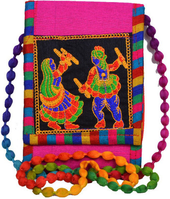 KRISHNA HANDLOOM Women Casual Pink Cotton Sling Bag