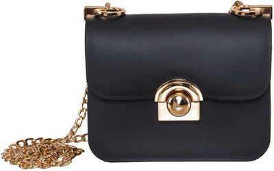 

peaubella Women Evening/Party Black Silicon Sling Bag