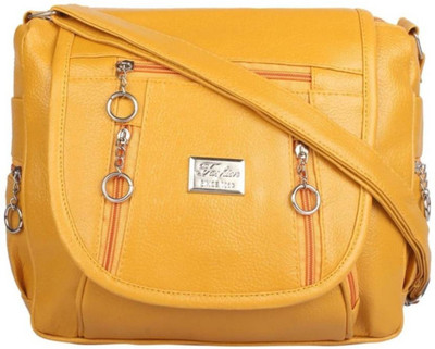 

Camelus Women Casual Yellow PU Sling Bag