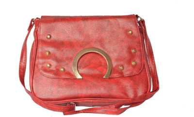 

RUDRA Women Casual Red Synthetic Leather Sling Bag