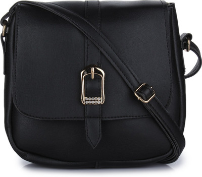 

Craveforit Women Casual Black PU Sling Bag