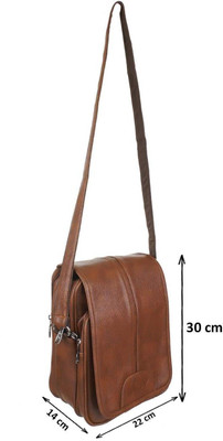 Easy Men & Women Formal Brown Leatherette Sling Bag