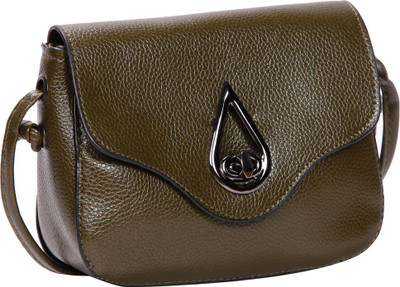 

Bagkok Women Casual Green PU Sling Bag