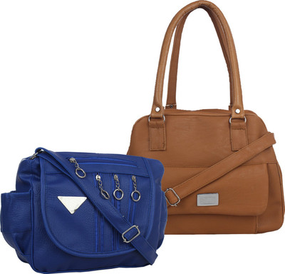

Element Cart Women Casual Blue, Brown PU Sling Bag