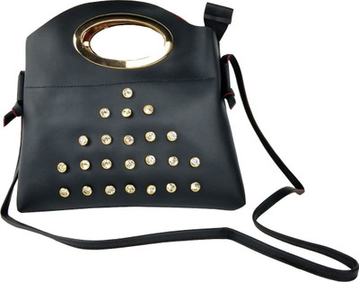 Lelys Women Casual Black PU Sling Bag