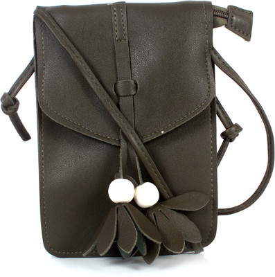 

b4bags Women Casual Khaki Leatherette Sling Bag