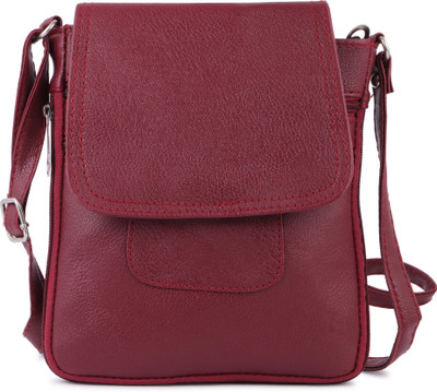 

GLORIST Women Casual Maroon Leatherette Sling Bag