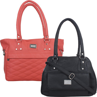 

Element Cart Women Evening/Party, Casual Pink, Black PU Sling Bag, Black;pink