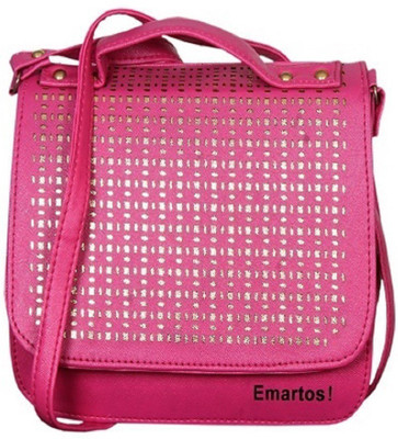 

Emartos Women Evening/Party Pink Genuine Leather Sling Bag