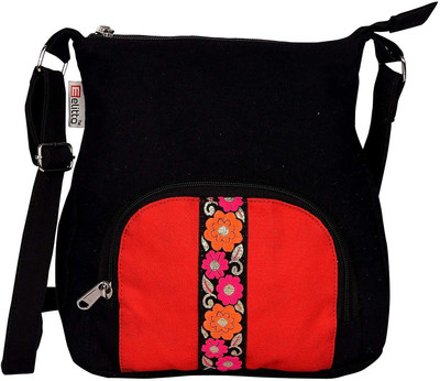 

Elitto Women Casual Black Canvas Sling Bag