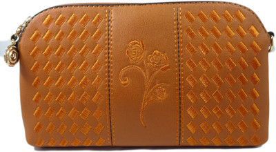 

SB Women Casual Brown Synthetic Leather Sling Bag