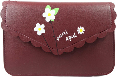 

SB Women Casual, Formal Maroon Synthetic Leather Sling Bag