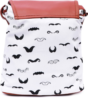 

Suprino Women Casual White, Tan, Black Canvas Sling Bag, Black;tan;white
