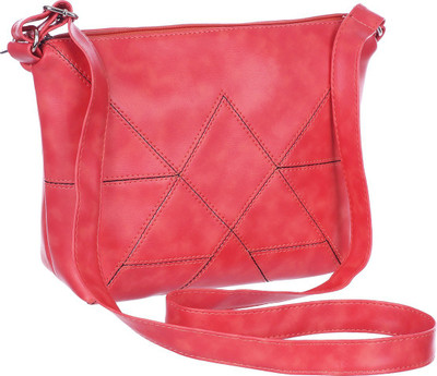 

Leather Land Women Casual Red Leatherette Sling Bag