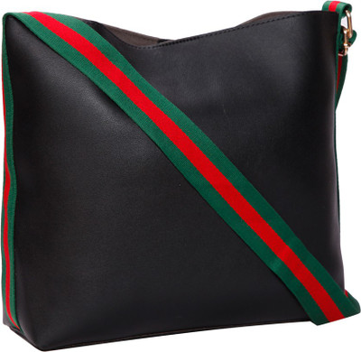 

Bagkok Women Casual Black PU Sling Bag