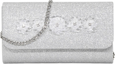 

London Rag Women Evening/Party Silver Fabric Sling Bag