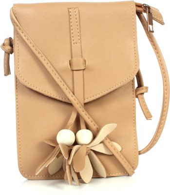 

b4bags Women Casual Beige Leatherette Sling Bag