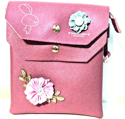 

TripinLife Women Evening/Party, Casual Pink PU, Fabric Sling Bag