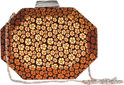 

Soucko Women Evening/Party Gold Brocade Sling Bag