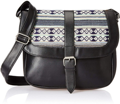 Kanvas Katha Women Casual Black PU Sling Bag