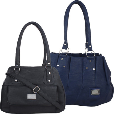 

Element Cart Women Evening/Party, Casual Blue, Black PU Sling Bag, Black;blue