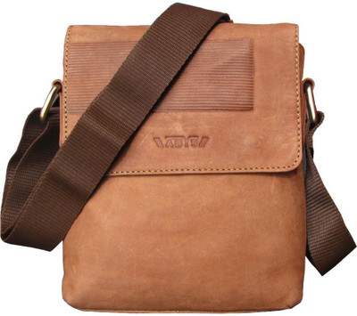 

ABYS Men Formal Tan Genuine Leather Sling Bag