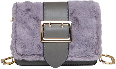 

peaubella Women Evening/Party Grey Synthetic Leather Sling Bag