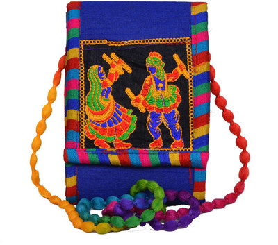 

KRISHNA HANDLOOM Women Casual Blue Cotton Sling Bag
