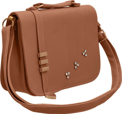 

TAP FASHION Women Casual, Evening/Party Tan PU Sling Bag