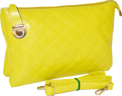 

minaar Women Casual Yellow PU Sling Bag