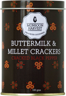 

Monsoon Harvest Buttermilk and Millet Crisp Baked Crackers, Cracked Black Pepper, 100g(100 g)