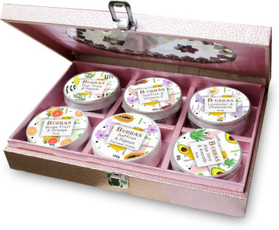 

B-URBAN Aloevera Avocado Grape fruit & orange lavender chamomile and vitamin E soap and papaya fairness cream super saver gift pack (Pink)(90 g, Pack of 6)
