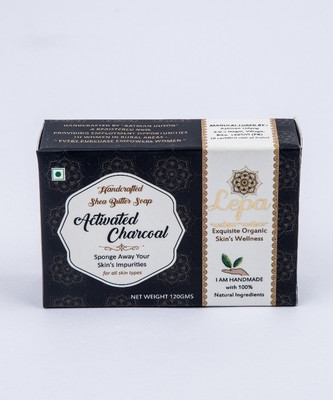 

lepa Handicrafted Shea Butter Activated Charcoal Soap(120 g)