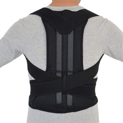 

Online World Posture Corrector for Women & Men - Adjustable Back Straightener Posture Brace Back Support (XL, Black)