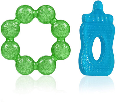 

INAAYA Teeth Soother With Soft Sensory Bpa Free Natural Silicone Teethers Toy For Babies, Pack Of 1 Baby Teether(Blue, Green)