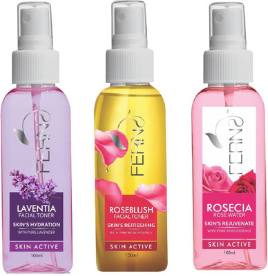 

Ferns (Skin-Hydration) + Roseblush (Skin-Refreshing) + Rosecia (Rose Water) Facial Toner(100 ml)