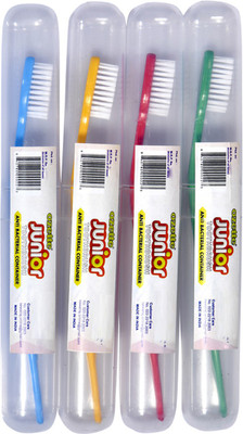 

Dr. Flex DuPont Filaments with Anti-Bacterial Container Soft Toothbrush(Pack of 4)