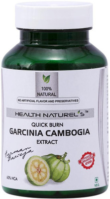 

Health Naturels Quickburn Garcinia Cambogia Fatburner, 60 Capsules, 100% Natural, Weight loss(500 mg)