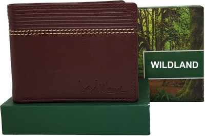Wildland Men Formal Brown Genuine Leather Wallet(3 Card Slots)