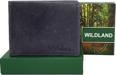 

Wildland Men Casual Blue Genuine Leather Wallet(3 Card Slots)
