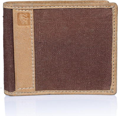 

Leo Men Casual Brown Canvas Wallet(10 Card Slots), Black
