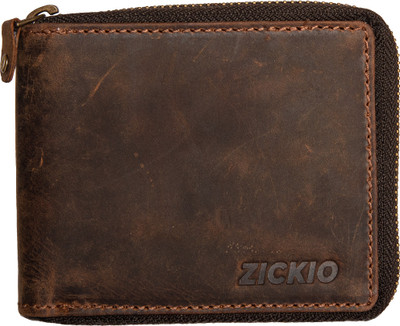 

ZICKIO Men Tan Genuine Leather Wallet(8 Card Slots)