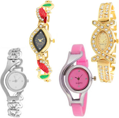 

Rage Enterprise New Stylish Multi Color Fancy Modal Combo set of 4 Women Watch - For Girls