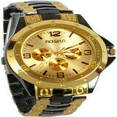 

Bay 100 rosra watch for men black golden occasion partywear luxury look like awsome . Watch - For Men