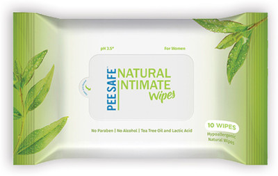 

Pee Safe Natural Intimate Wipes - 10 wipes x 4 Intimate Wipes(40 Sheets, Pack of 4)