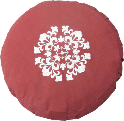 

Kanyoga Round Cotton Mandala Emroidered Zafu Meditation Cushion 41D x 13H cm- Berry Yoga Blocks(Maroon Pack of 1)